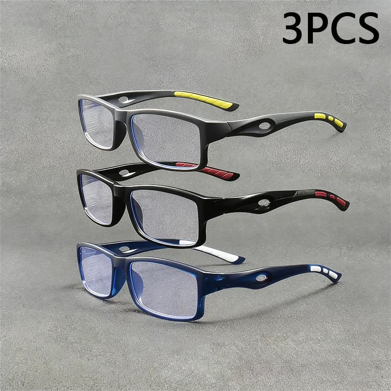 Anti Blue Light Sport Reading Glasses For Men And Women Lightweight Comfortable Non-Slip Temple Clear Vision Eyeglasses